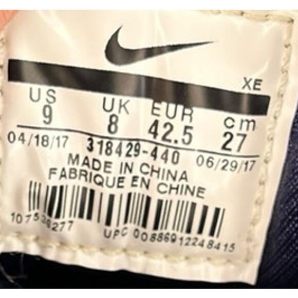 Mens Nike Air Huarache "Triple Navy" Trainers Sneakers Shoes Size 9 - Picture 6 of 6